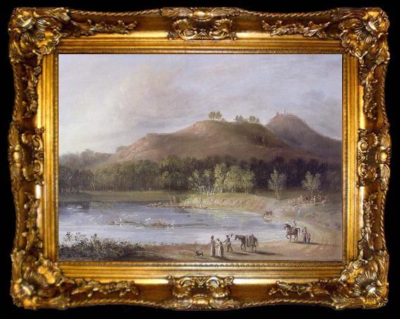 framed  unknow artist Hill and Lake of Ture, ta009-2